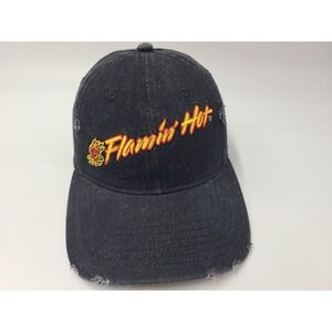 Flamin Hot Cheetos Denim Distressed Strapback Adjustable Hat Cap Men Women Black